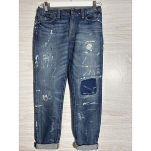 Polo Ralph Lauren Kids  distressed boyfriend jeans with paint splatter Sz 10